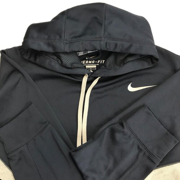 Nike Other - Nike Therma Fit Men Large Blue Gray Logo Long Sleeve Athletic Hoodie Pullover